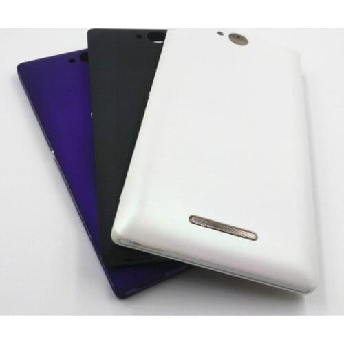 Battery Cover Replacement Parts For Sony Xperia C C2304 S39 C2305 S39H S39C Rear Battery Door Back Cover Housing + Side Button