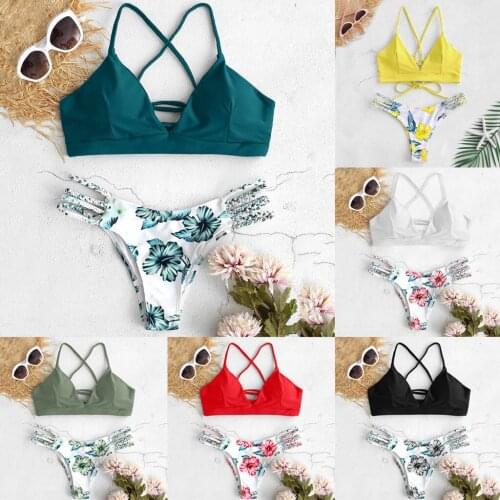 Swimwear Swimsuit Womens Swimming Suit Bikini 2021 Womens Bikini Cut Flower Two Piece Swimsuit Pushups Swimwear Beachwear 2021