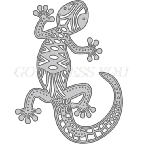Gecko Metal Cutting Dies Stencil Scrapbooking DIY Album Stamp Paper Card Embossing Decoration Craft Drop Shipping