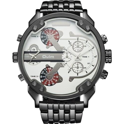 Oulm 3548 Men Watches Stainless Steel Mens Watch Military Sport Big Dial Quartz Watch Steampunk Watch Men relogio masculino