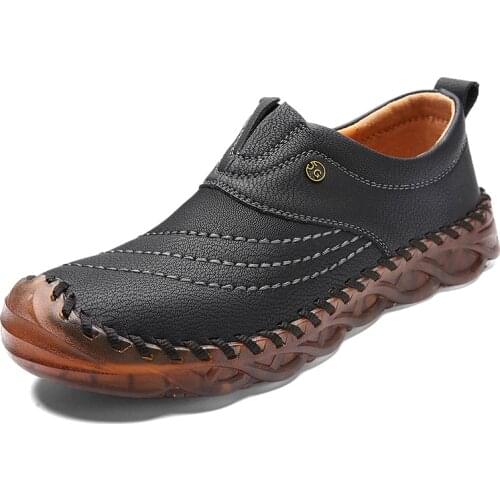 New Handmade Mens Pu Leather Casual Shoes Men Loafers Luxury Outdoor Shoes Fashion Sneakers Man Shoes Fashion Walking Footwear