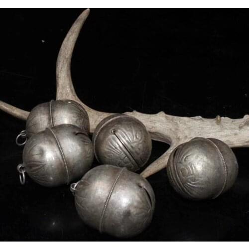 Set of exquisite old Chinese pure white copper bells