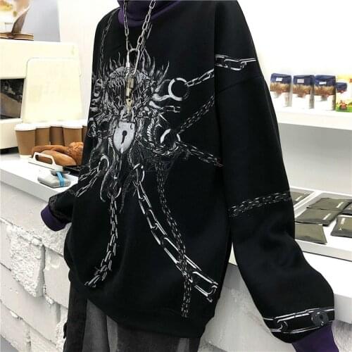 2021 NewTurtleneck Sweatshirt Oversized Tops Winter Clothes Women Pullover Harajuku Black Goth Hoodie Fashion Patchwork Hoodies