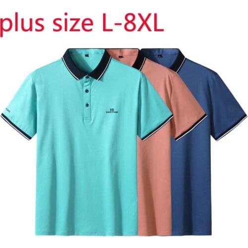 New Arrival Fashion Super Large Summer Men Short Sleeve Fashion Casual Knitted Men T Shirt Plus Size L-3XL 4XL 5XL 6XL 7XL 8XL