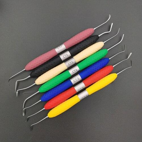 7pc Dental Resin Filled Repair Equipment CT4 CT5 CT7 Special Steel Double edge Blade Resin Shaping Dental Restoration Instrument
