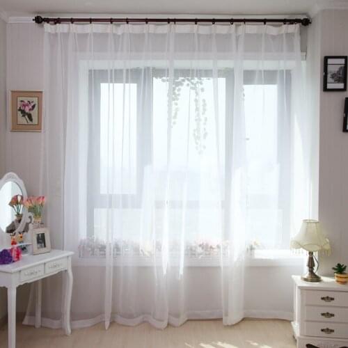 Solid White Tulle for Bedroom Curtains Or Living Room Drape Curtains Ready-made curtains