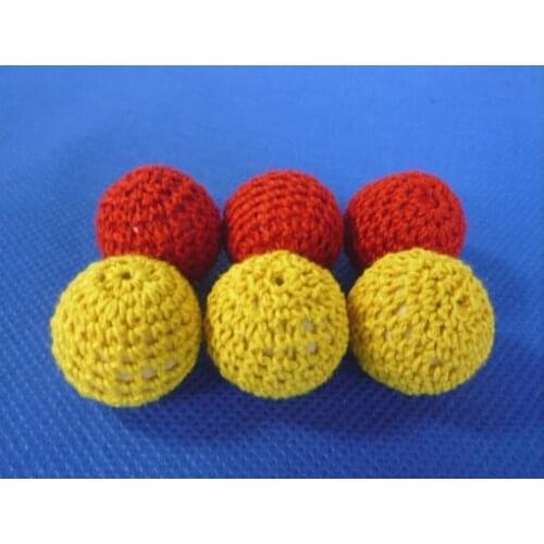 Wholesale 5pcs Crochet Ball (Red/yellow Available,Dia 2.1cm) Magic Tricks Accessory for Cup & Balls /Chop Cup Classic Toys