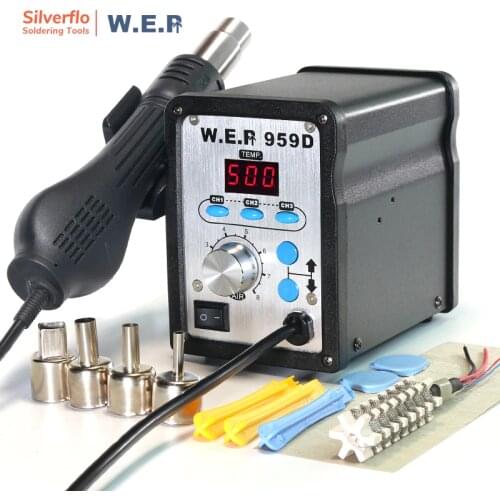 WEP 959D Temperature Storage Conversion Hot Air Gun BGA Rework 500C Solder Station Hair Dryer Soldering SMD SMT Welding Repair
