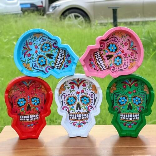 Halloween width Easter ghost head environmental protection ashtray resin material ghost head pattern ashtray total of 6 colors