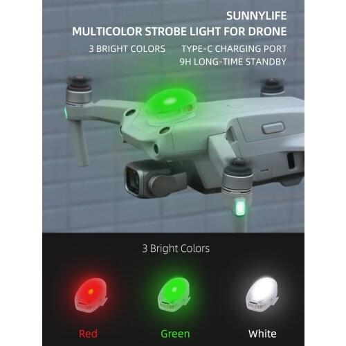 Suitable for DJI Mini SE/Air 2S/Mavic 2 drone accessories, rechargeable 3-color burst flashing night flight warning light