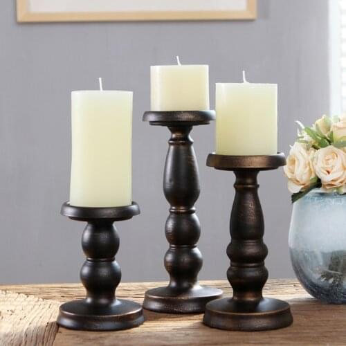 3 sizes iron metal cylinder candle holder set black/white pillar candlestick stand for home holiday wedding decoration 632
