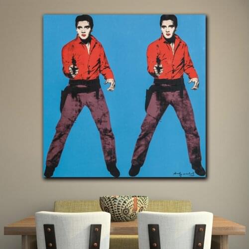 Print pop Andy warhol Cat King with gun Canvas Wall Pictures for Living Room Office Bedroom Modern Canvas Oil Painting Unframe