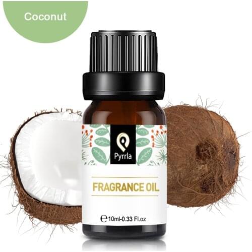 Pyrrla 10ml Coconut Fragrance Oil For Aromatherapy Diffusers Fresh Air White Musk Coconut & Vanilla Flower Fruit Essential Oil