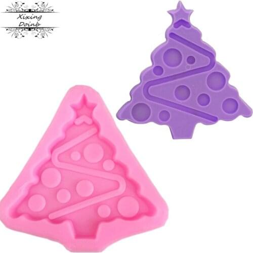 DIY Christmas tree shaped cake silicon mold chocolate fudge craft biscuit tool cake decoration mold
