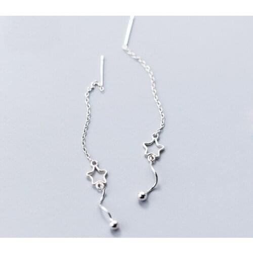 MloveAcc New Korean Style Sweet Star Drop Ear Wire Dangle Earrings Jewelry 925 Silver Trend Lady Sale