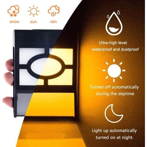 LED Wall Lights Outdoor Waterproof Wireless Landscape Lighting Lamp Colorful for Home/Fence/Yard/Driveway Path Solar Lamps Garde