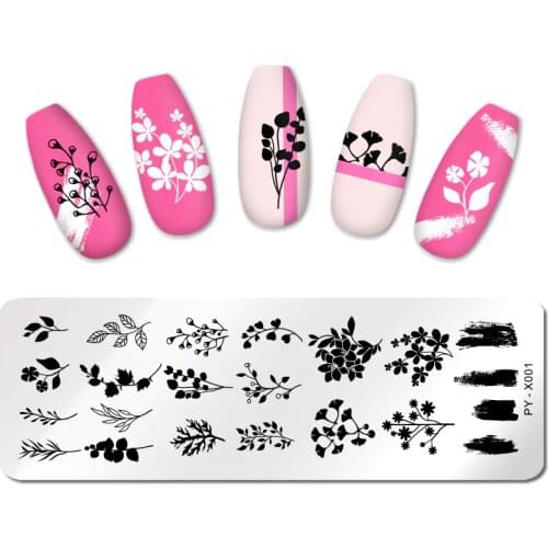 PICT YOU Leaves Flower Nail Stamping Plate For Nail Printing Design Stamping Templates Image Plate DIY Stencil Tools