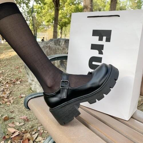 Lolita shoes platform white High Heels Shoes Women Pumps Fashion Patent Leather Platform Shoes Woman Round Toe Mary Jane Shoes