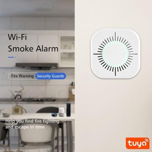 NABAS Tuya Smart WiFi Smoke Detector Fire Detection Alarm Home Security System APP Remote Monitoring Detector Smart Home