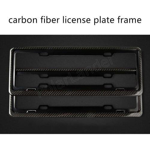 Universal Black Carbon Fiber Printed Style Front/ Rear License Plate Frame best selling 46.5x17cm 1 pair
