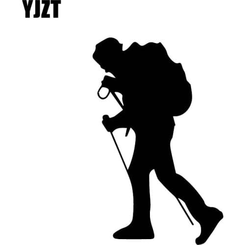 YJZT 16CM*10.4CM Fashion Car Decoration Brave Mountaineer Sticker Vinyl Decoration Black/Silver C30-0405