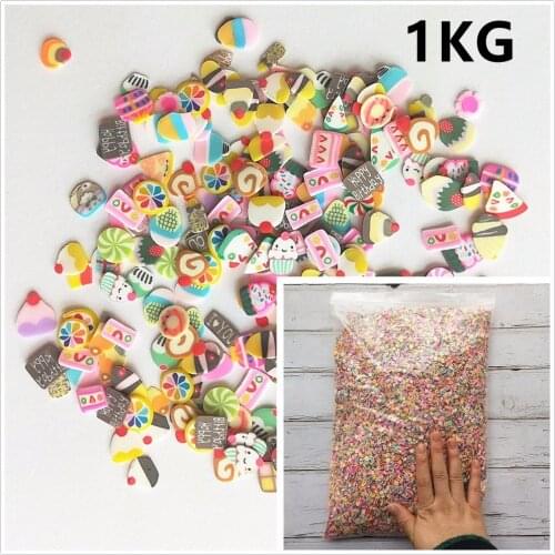 1KG 100000pcs DIY Slime Fruit Slices Cake Flower Filler For Nails Art Tips/Balls Slime Fruit For Kids DIY
