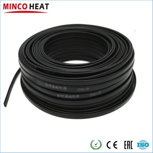 100m Anti-freeze Frost Protection Heating Cable For Water Pipe/Roof 230V 8MM Self Regulating Electric Heater Wire