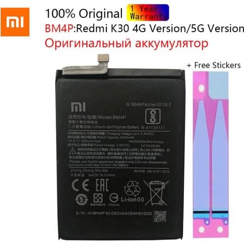 100% Original XIAO MI High Quality BM4P 4500mAh Phone Battery For Xiaomi Redmi K30 K30i 4G 5G K 30 Replacement Batteries Bateria