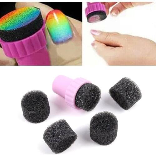 2 Sets Nail Art Makeup Sponge Gradual Change Stamper Polish Template Stamping Manicure Make up Nail Tools