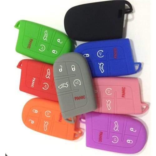 2015 Silicone car key case cover For JEEP Grand Cherokee Dodge JCUV dart Journey Chrysler 300C Fiat car key cover