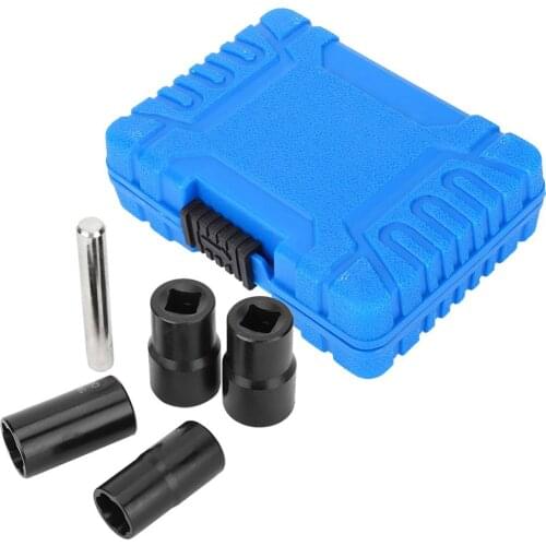 5Pcs Twist Socket Set Locking Wheel Nut Bolt Stud Extractor Removers 17mm 19mm 21mm 22mm Socket carbon steel