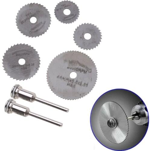 7Pcs HSS Circular Wood Cutting Saw Blade Disc Mandrels Rotary Tool New