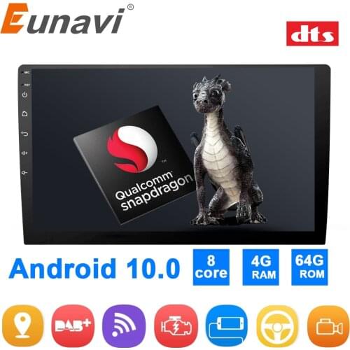 Eunavi Android Car Radio GPS Navigation Multimedia Video Player 2 Din Universal 9 10.1 inch Touch Screen 2Din Head unit Stereo
