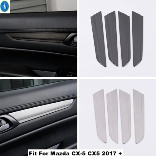 Car Accessories Inner Door Window Handle Strip Handrail Panel Cover Trim Fit For Mazda CX-5 CX5 2017 - 2021 Black / Silver
