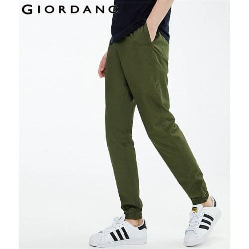 Giordano Men Pants Elastic Waistband Light Weight Joggers Mulit Pockets Breathable Ribbed Cuffs Soild Pantalon Homme 13111020