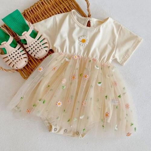0-3Yrs Summer Newborn Infant Baby Girls Daisy Rompers Clothing Kids Girl Short Sleeve Rompers Clothes