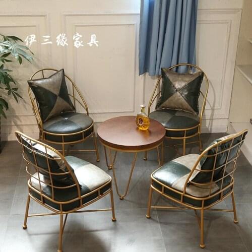 Milk tea shop sofa table and chair Nordic modern light luxury clothing store to discuss the reception and rest area table and