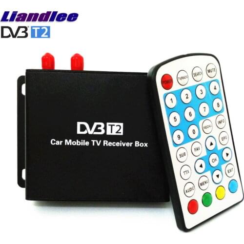 For UK, Sweden, Finland SD HD DVB-T2-M-789 Car Digital TV Receiver Host Mobile Turner Box Two Antenna