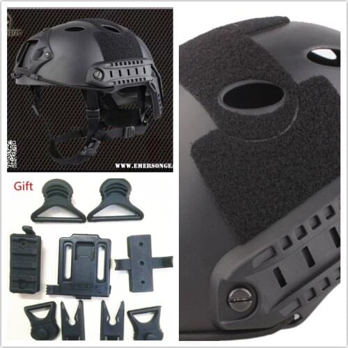 EMERSON Tactical FAST Helmet PJ TYPE Black Airsoft painball adjustable dial Pararescue Jump protective EM5668B