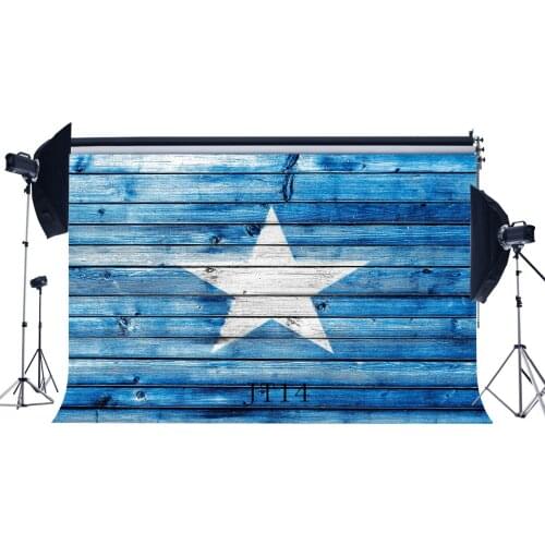 Photography Backdrops Star Blue Painted Stripe Wooden Floor