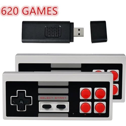 Powkiddy PK02 USB TV Game Console Stick 8 Bit Wireless Controller Build In 620 Classic Video Games Player Gaming HD Machine