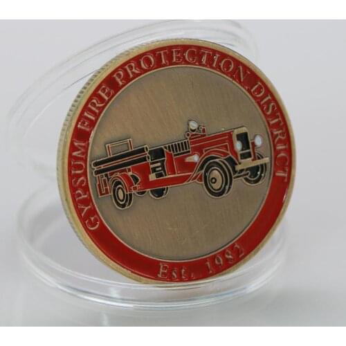 Classic Vintage Cars Bronze Commemorative Coin 1982 Gypsum Fire Protection District Souvenir Gifts