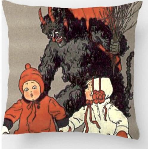 Krampus Chasing Children Switch Pad Throw Pillow Case Decorative Cushion Cover Pillowcase Customize Gift By Lvsure For Sofa Seat