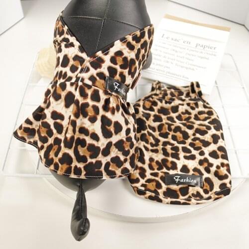 Leopard Dog Vest Dress Summer Cat Dog Clothes Chihuahua Yorkshire Puppy Poodle Pomeranian Schnauzer Pug French Bulldog Clothing