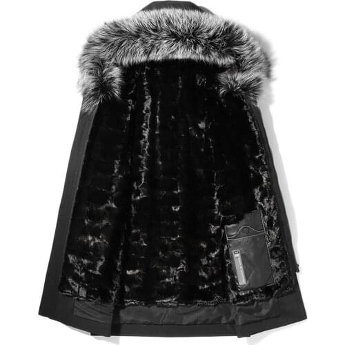Parka Homme Real Mink Liner Parkas Winter Jacket Men Fox Fur Collar Long Coat Plus Size 4xl Winterjas Heren MY1270