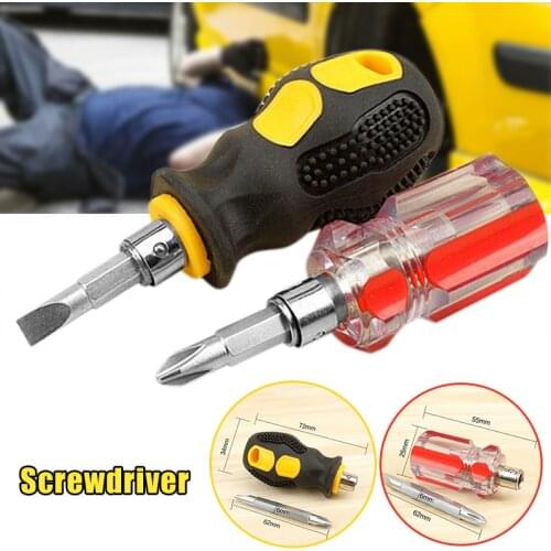 Mini Stubby Slotted Flat Screwdriver Set Dual-purpose Steel Screwdriver Repair Tool