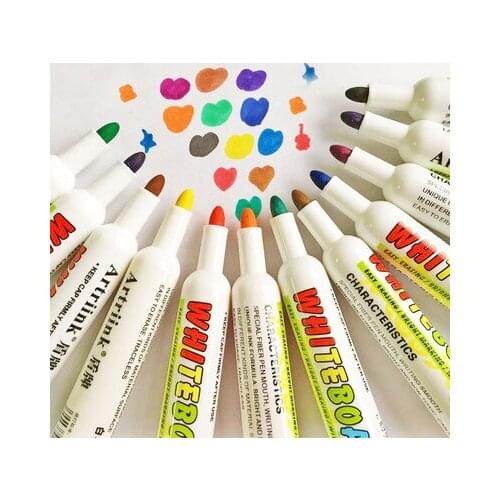 Childrens 12-color erasable color whiteboard pen set student DIY water-based marker wholesale