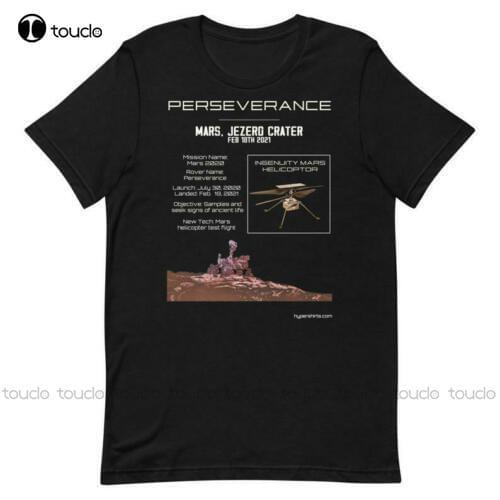 New Perseverance Mars Rover Mars 2020 Mars Helicopter Jpl T-Shirt Black S-5Xl Cotton Tee Shirt