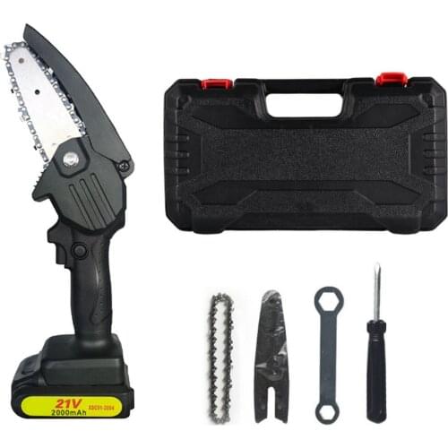 4-In Mini Electric Chainsaw Pruning Saw Rechargeable Garden Tools Wood Cutter With Repair Tool Accessories Toolbox
