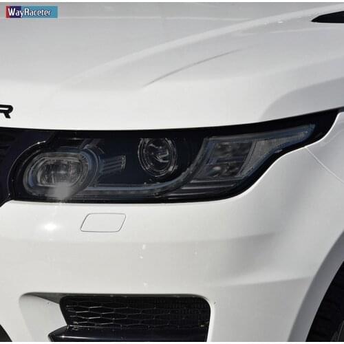 2 Pcs Car Headlight Protective Film Restoration Transparent Black TPU Sticker For Range Rover Sport L494 2014-2020 Accessories